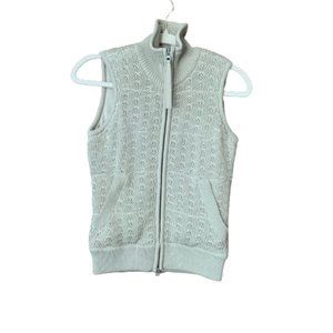 Women's Athleta X-Small Full Zip Midweight Knit Cotton Active Athletic Vest EUC